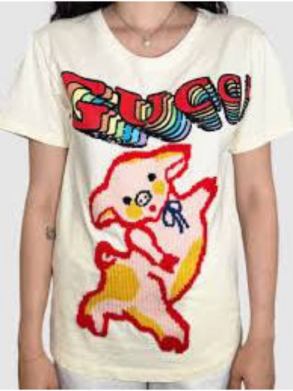 Gucci Sequin Embellished Chinese New Year "Year of the Pig" T-Shirt